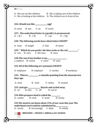 1 english 101 بنك الأسئلة | PDF