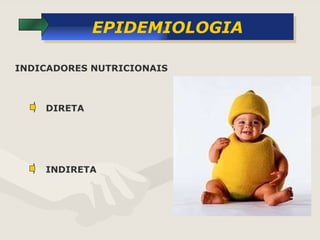 EPIDEMIOLOGIA DIRETA INDIRETA INDICADORES NUTRICIONAIS 