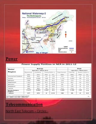 Power
Telecommunication
North East Telecom –
Telecommunication
– Circles:-
 