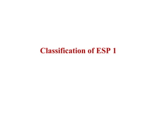 Classification of ESP 1
 