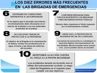 LOS DIEZ ERRORES MÁS FRECUENTES  EN  LAS BRIGADAS DE EMERGENCIAS 