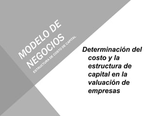 MODELO DE NEGOCIOS Determinación del costo y la estructura de capital en la valuación de empresas ESTRUCTURA DE COSTO DE CAPITAL 