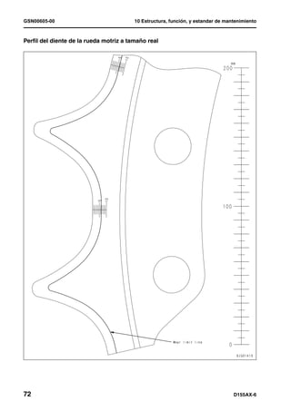 GSN00605-00                              10 Estructura, función, y estandar de mantenimiento



Perfil del diente de la rueda motriz a tamaño real




72                                                                                D155AX-6
 