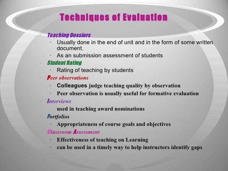 Evaluation in Education