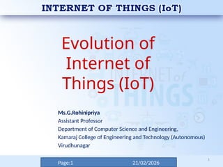 1-Evolution of IoT PPT introduction to internet of things | PPTX