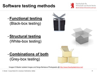 Experiences in Software Testing (lecture slides)