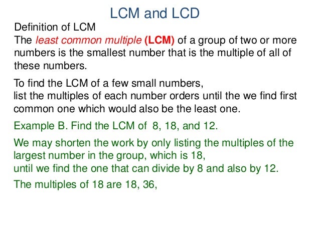 1 f4 lcm and lcd