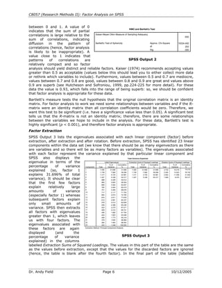 Pattern Matrix Spss Output 1. F A Using S P S S1 (Saq.Sav) Q Ti A | PDF