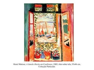 Henri Matisse,  A Janela Aberta em Coullioure , 1905, óleo sobre tela, 55x46 cm, Colecção Particular. 