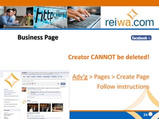 Business PageCreator CANNOT be deleted!Adv’g > Pages > Create PageFollow instructions