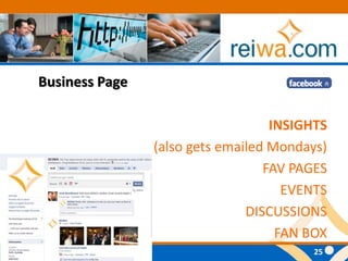 Business PageINSIGHTS(also gets emailed Mondays)FAV PAGESEVENTSDISCUSSIONSFAN BOX