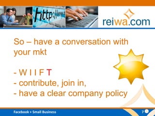 So – have a conversation with your mkt- W I I F T - contribute, join in, - have a clear company policy