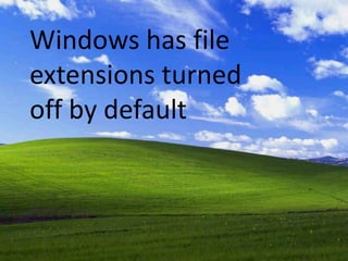 Windows has file extensions turned off by default