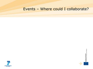 Events – Where could I collaborate?
 