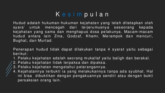 Fiqh Jinayah Bab Hudud