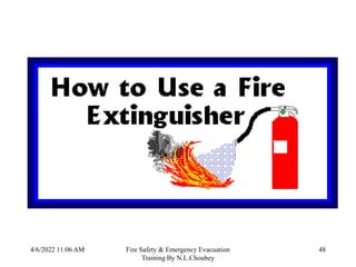 4/6/2022 11:06 AM Fire Safety & Emergency Evacuation
Training By N.L.Choubey
48
 