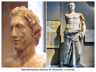 Representações distintas de Alexandre, o Grande. 
