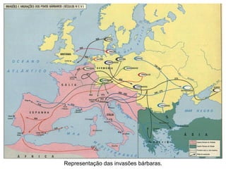 Representação das invasões bárbaras. 