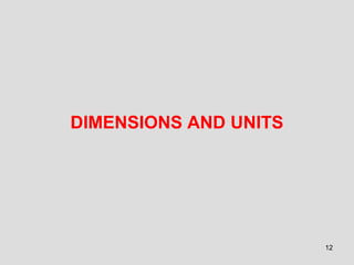 DIMENSIONS AND UNITS




                       12
 