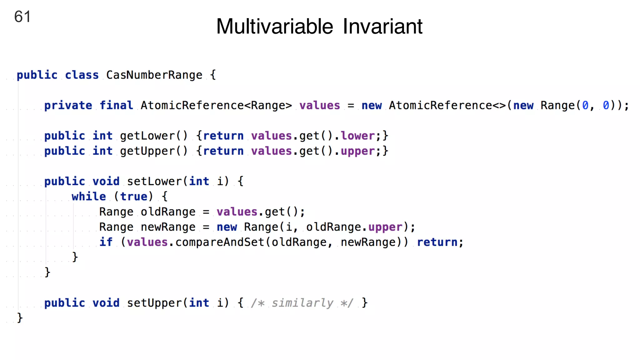 61
Multivariable Invariant
 