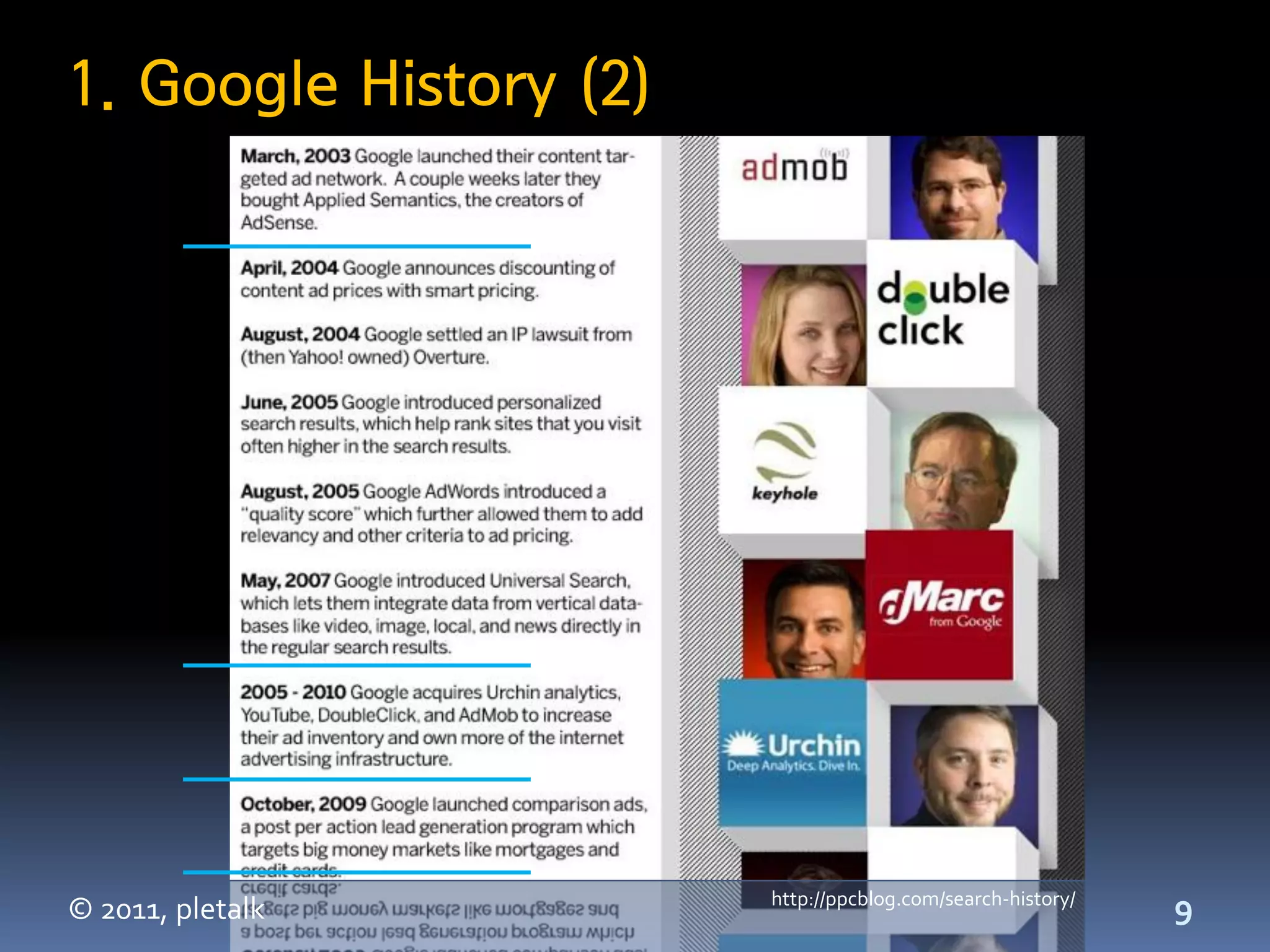 1. Google History (2)




                        http://ppcblog.com/search-history/
© 2011, pletalk                                              9
 