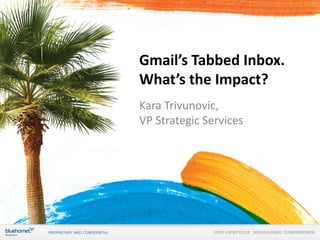 Gmail’s Tabbed Inbox.
What’s the Impact?
Kara Trivunovic,
VP Strategic Services

 