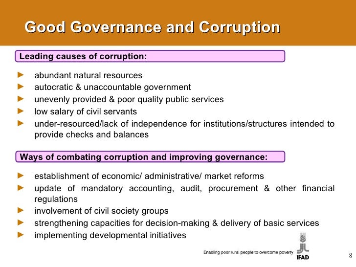 corruption kills good governance essay