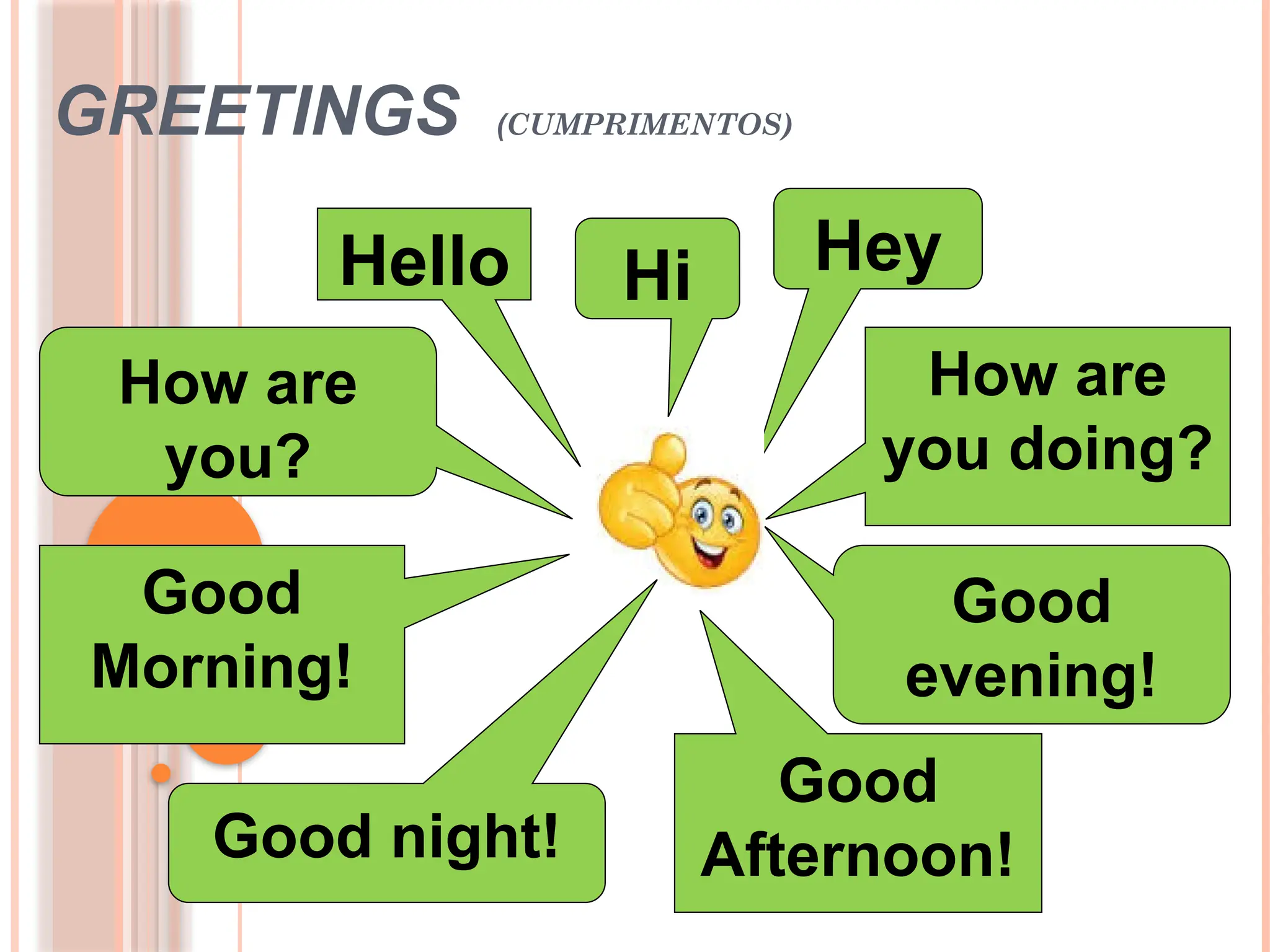 1. Greetings - Cumprimentos em inglês (begginers) | PPTX