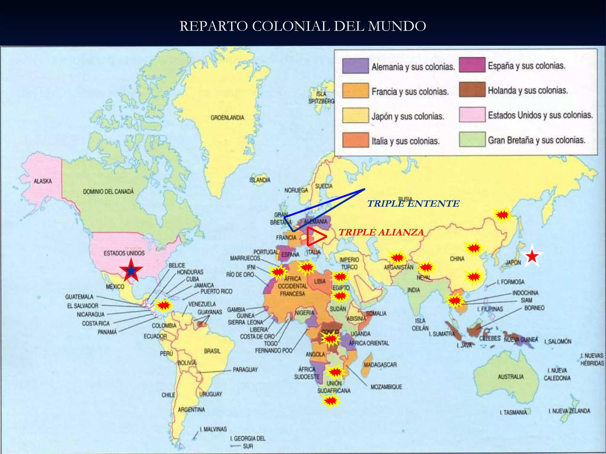 REPARTO COLONIAL DEL MUNDO TRIPLE ALIANZA TRIPLE ENTENTE