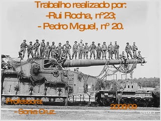 Trabalho realizado por: -Rui Rocha, nº23; - Pedro Miguel, nº 20. 2008/09 Professora: - Sonia Cruz. 