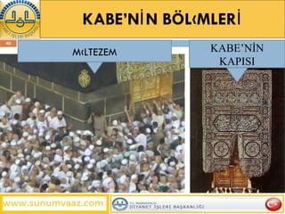 KABE’NİN BÖLÜMLERİ KABE’NİN KAPISI MÜLTEZEM 