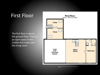 First Floor


The first floor is above
the ground floor. There is
an open space in the
middle that looks over
the living room.




                             http://www.classic-french-chateaux.co.uk/gallery-floor-plans-french-
                             chateaux
 