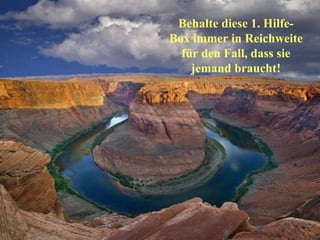 Behalte diese 1. Hilfe-Box immer in Reichweite für den Fall, dass sie jemand braucht! 