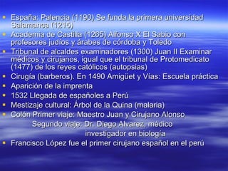 <ul><li>España: Palencia (1190) Se funda la primera universidad Salamanca (1215) </li></ul><ul><li>Academia de Castilla (1...