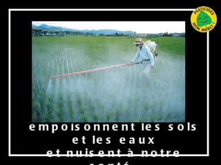 Les pesticides empoisonnent les sols et les eaux et nuisent à notre santé.   