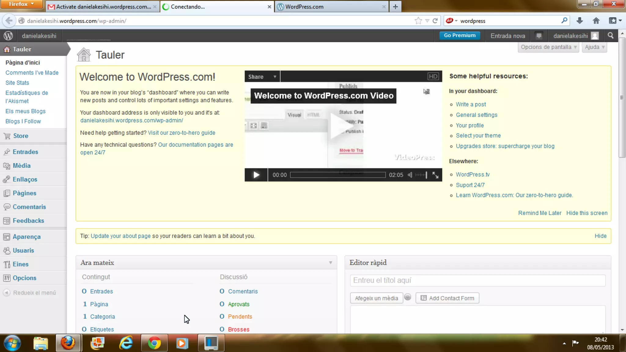 1.  how to sign up with wordpress.....