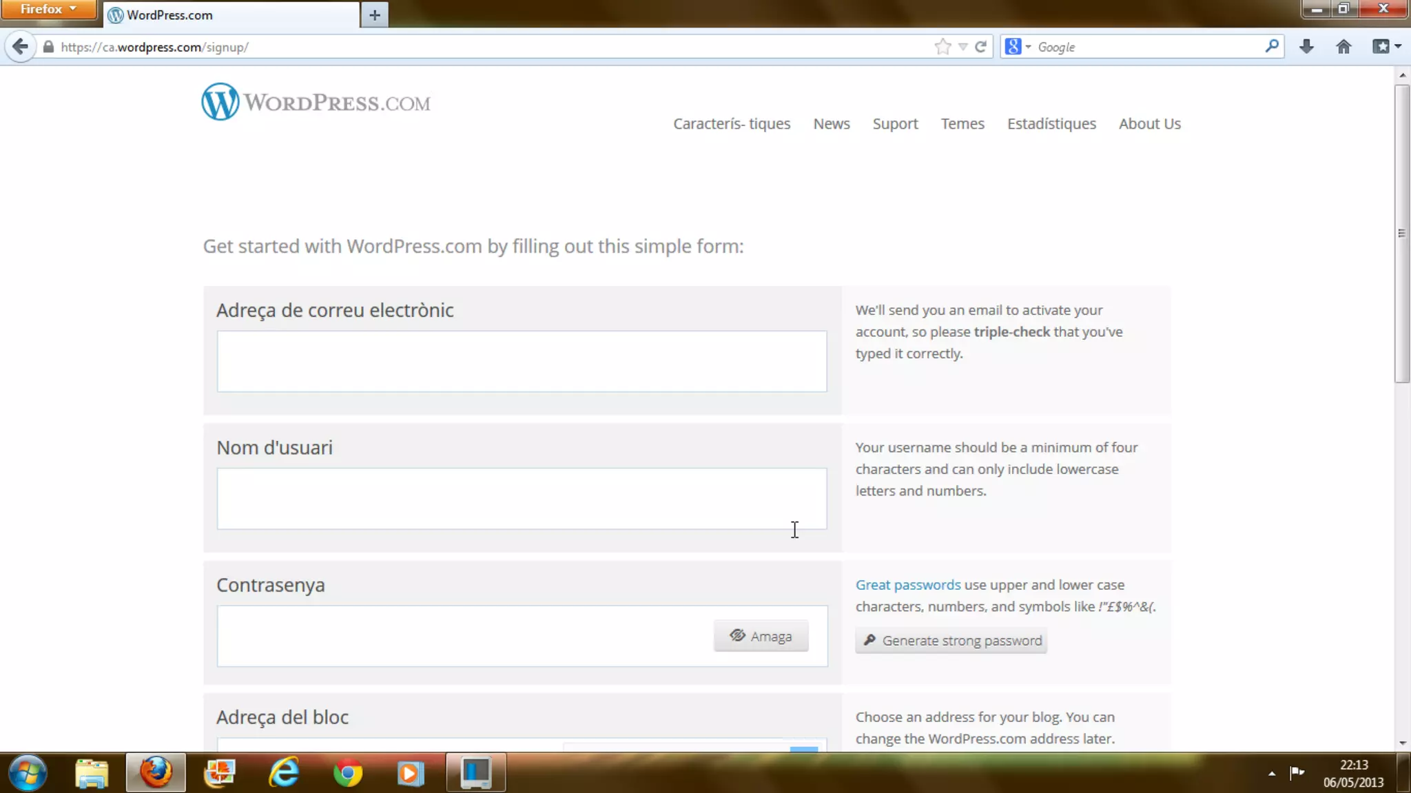 1.  how to sign up with wordpress.....