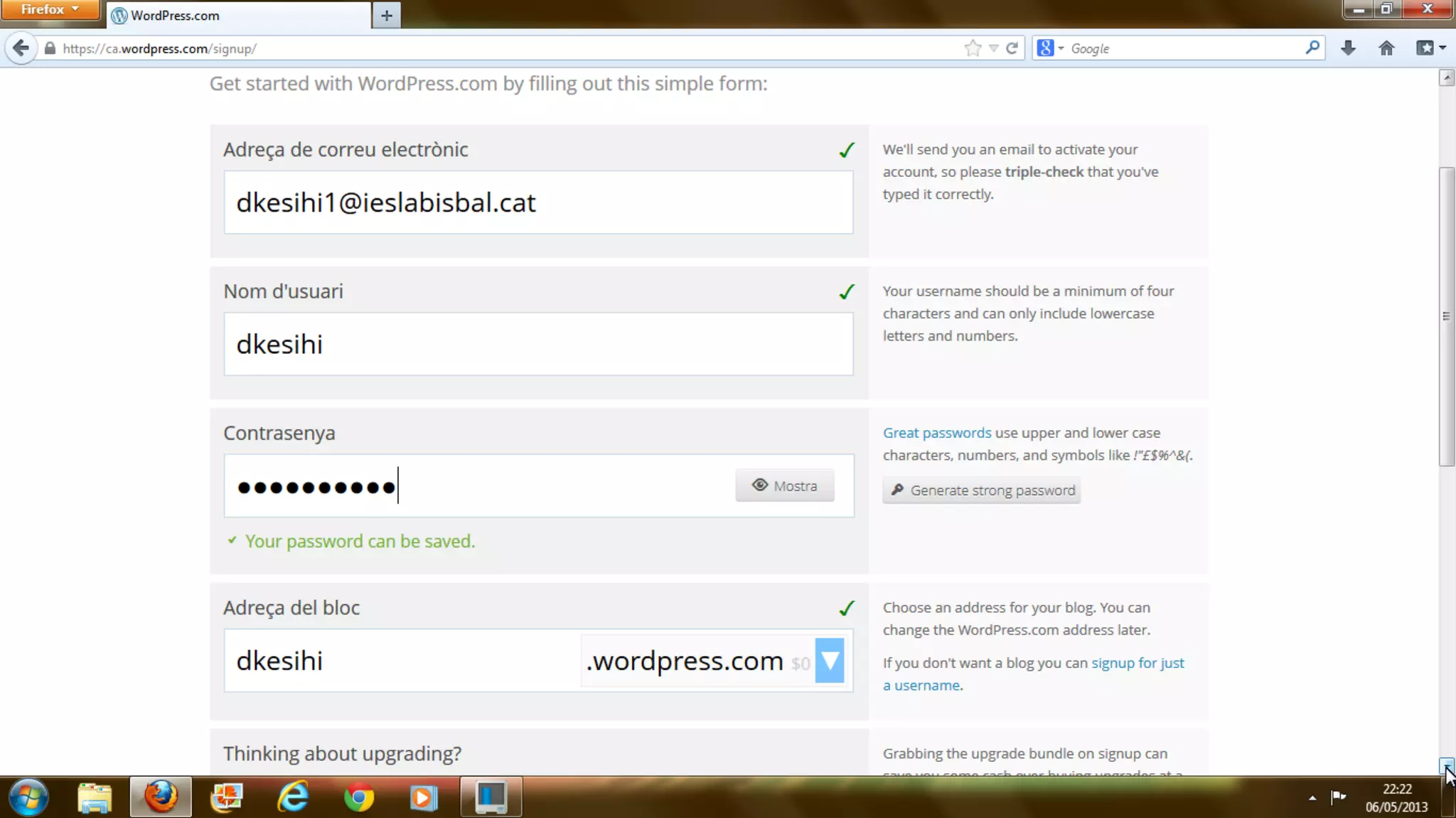 1.  how to sign up with wordpress.....