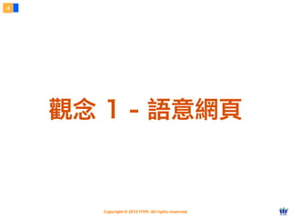 Copyright © 2012 FITPI. All rights reserved.
4
觀念 1 - 語意網頁
 