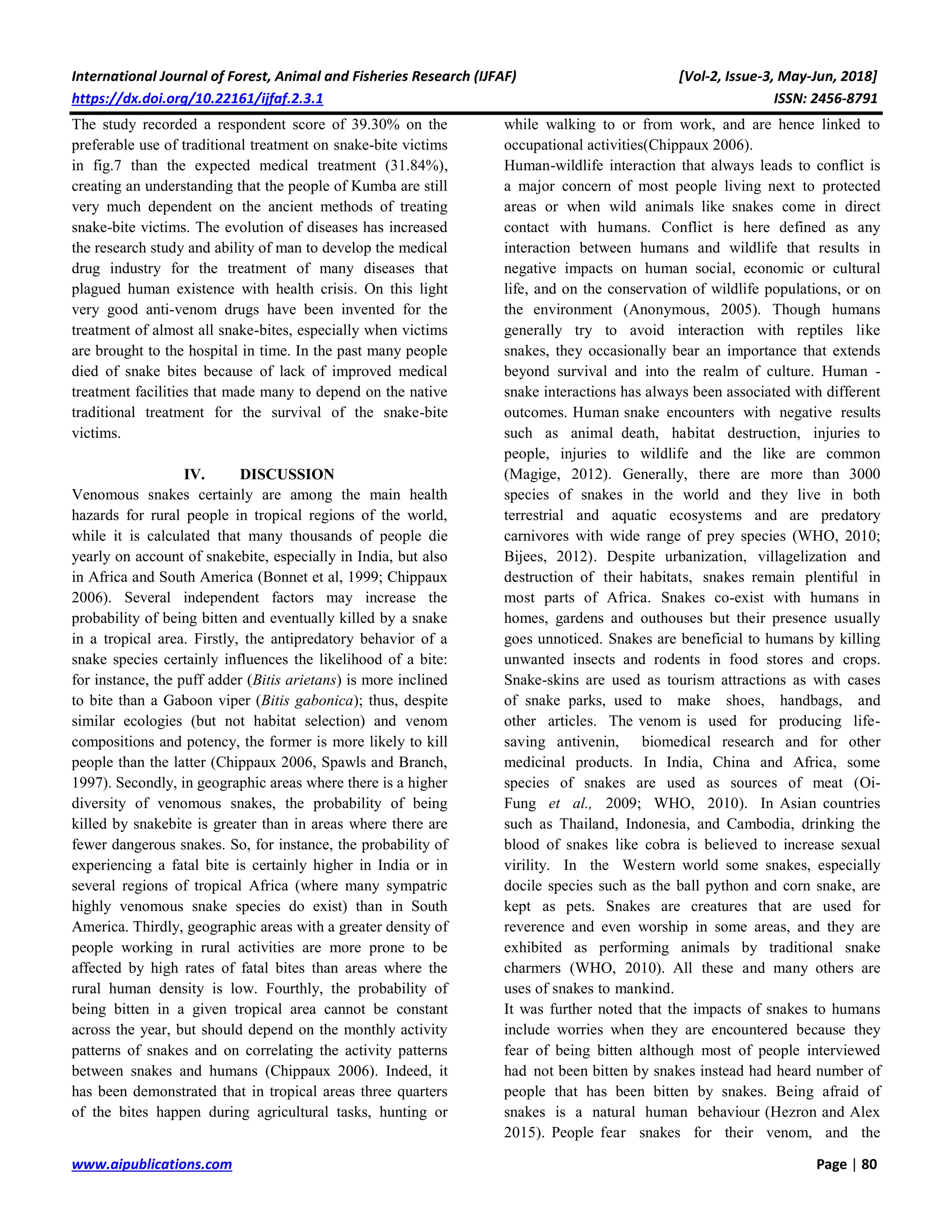 The Assessment of Human-Snake Interaction and its Outcome in the City ...