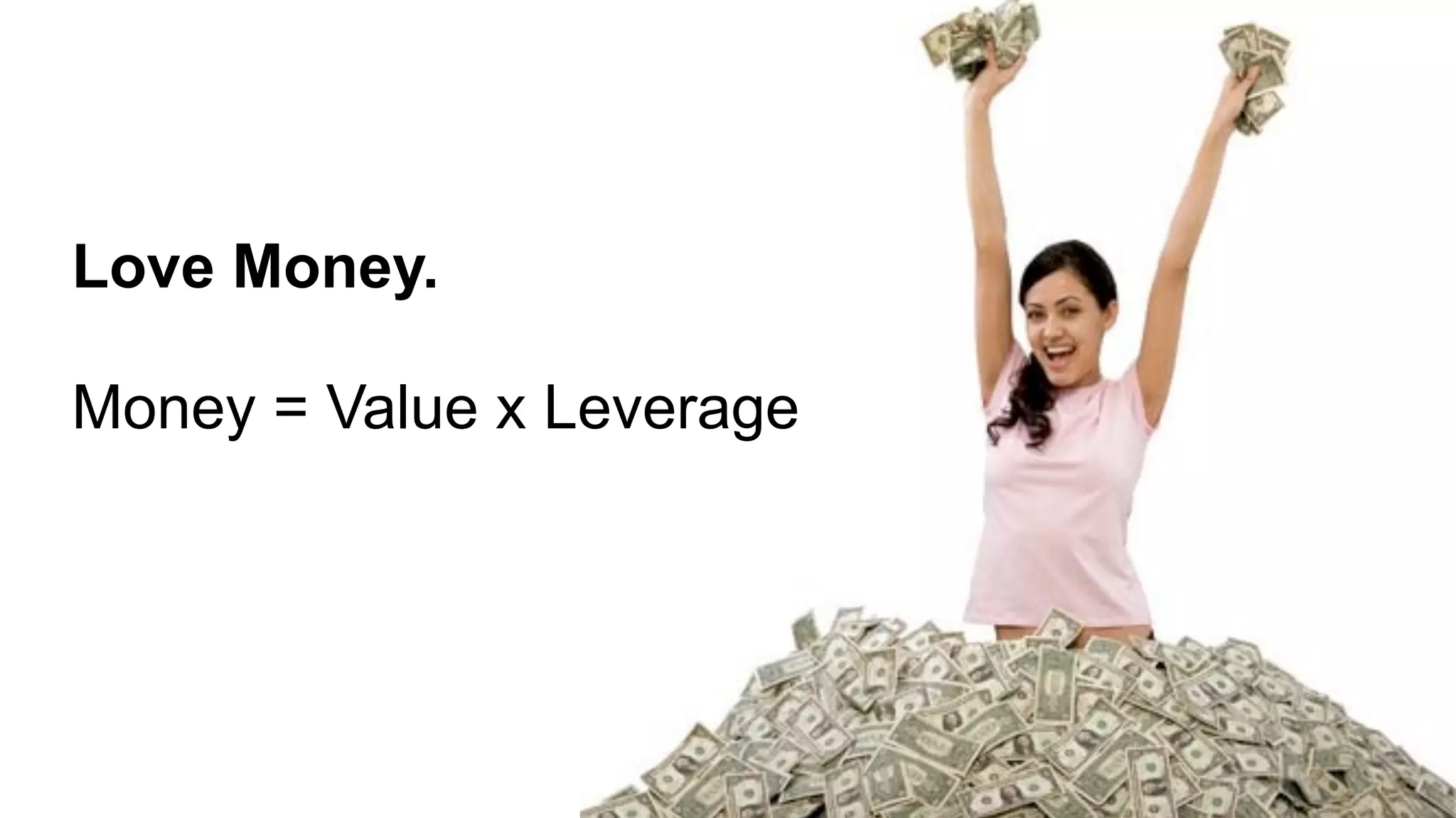 Love Money.

Money = Value x Leverage
 