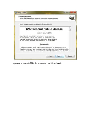 1. instalación de gimp para slide