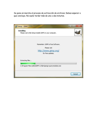 1. instalación de gimp para slide