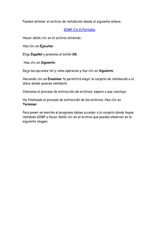 1. instalación de gimp para slide