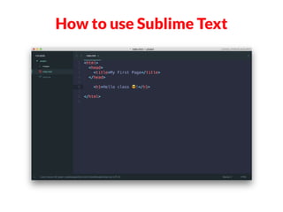 How to use Sublime Text
 