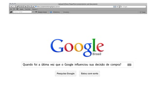 Quando foi a última vez que o Google influenciou sua decisão de compra?
 