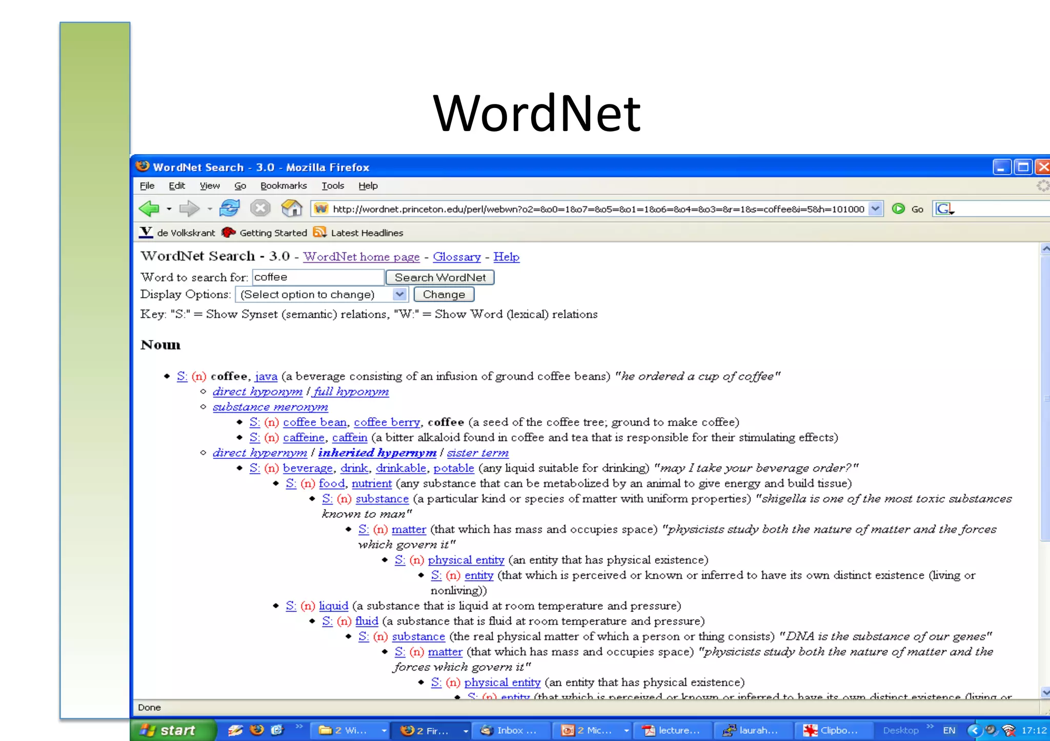 WordNet	
  
 