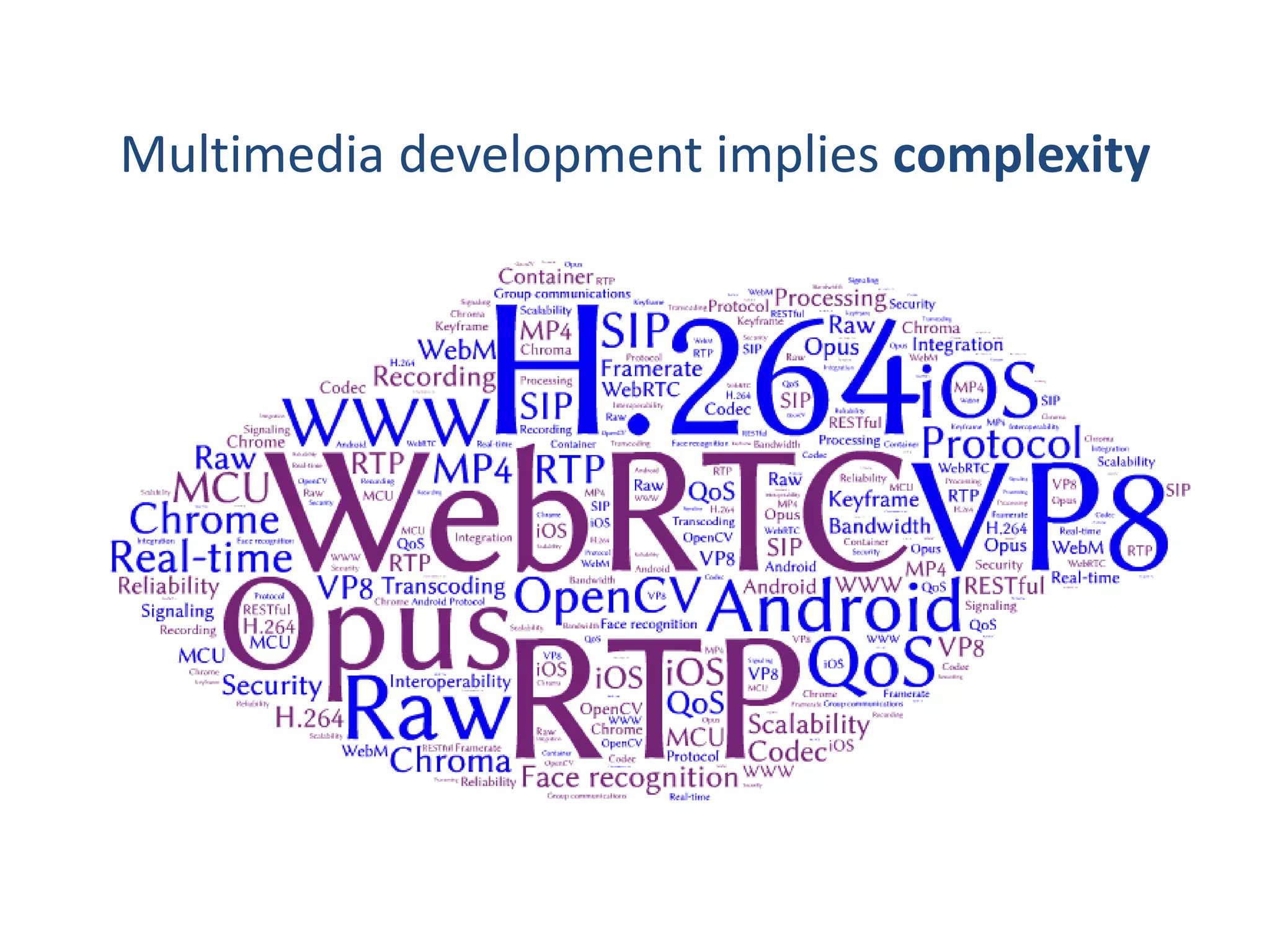 Multimedia development implies complexity
4