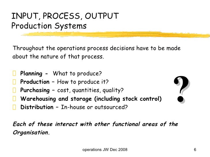 Operations - Introduction & Production Systems