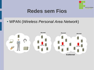 Redes sem Fios
●   WPAN (Wireless Personal Area Network)
 